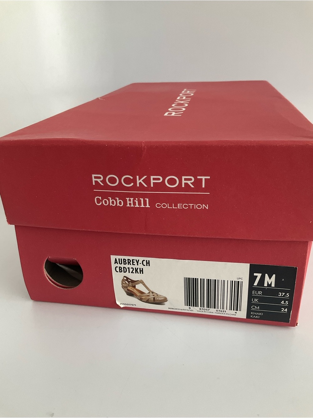 Rockport Cobb Hill Collection Women 7 Taupe T-Strap Low Heel Sandals NEW in Box - Picture 11 of 12